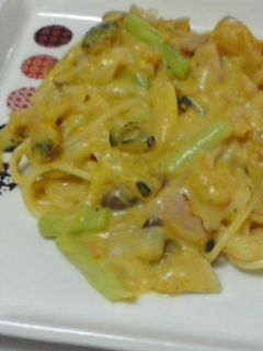 かぼちゃクリームパスタ-レシピのメイン写真
