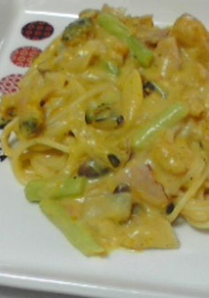 かぼちゃクリームパスタ-レシピのメイン写真