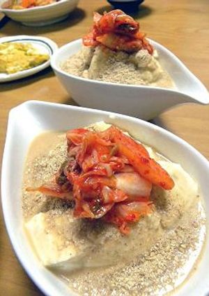 パパッと一品胡麻ダレ豆腐のキムチのせ★-レシピのメイン写真