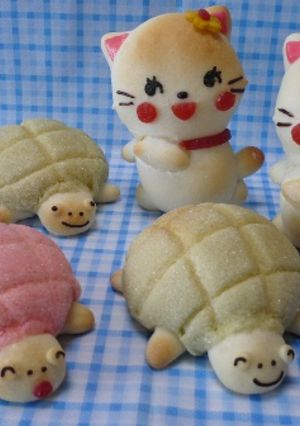 カメさん抹茶メロンパン-レシピのメイン写真