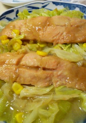 レンジで作る鮭のちゃんちゃん焼き-レシピのメイン写真