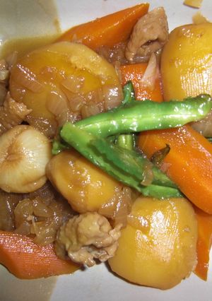 鶏皮で鶏じゃが風煮物-レシピのメイン写真