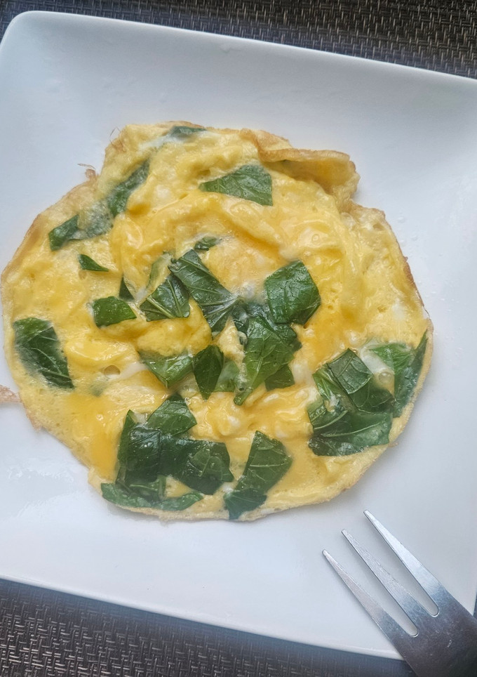 野菜高騰！さつまいも葉のふわとろ卵-レシピのメイン写真
