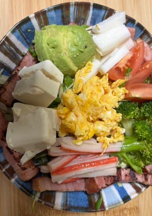 豆腐・アボカド・長芋の簡単野菜サラダ-レシピのメイン写真