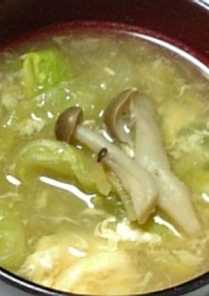 ★ﾚﾀｽ･しめじと卵の生姜中華ｽｰﾌﾟ★-レシピのメイン写真