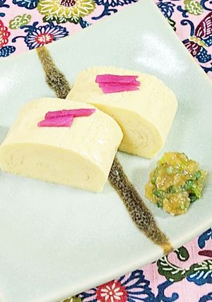 だし巻きに、青ねぎ&味噌♪-レシピのメイン写真