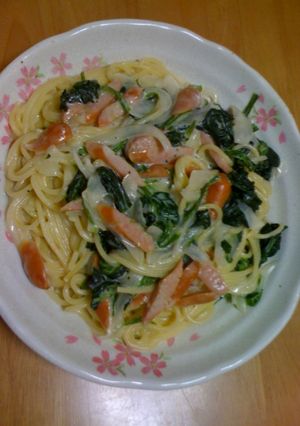 ほうれん草のチーズクリームパスタ-レシピのメイン写真