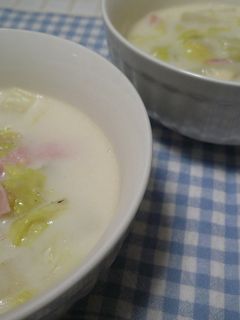 白菜とハムのとろーりミルクスープ☆-レシピのメイン写真