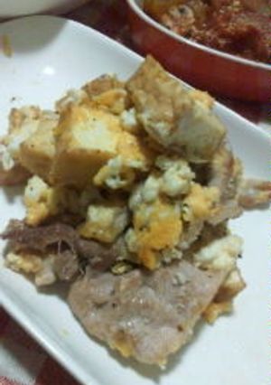 簡単♪豚肉と厚揚げのたまご炒め-レシピのメイン写真