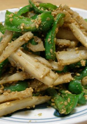 ピーマンレンコンごまあえ　お弁当のおかず-レシピのメイン写真