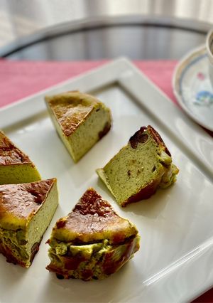 抹茶小豆バスクチーズケーキ♡-レシピのメイン写真
