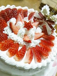 hand あかるく made＊ストロベリーショートケーキ！ふっくらフラットポーチ