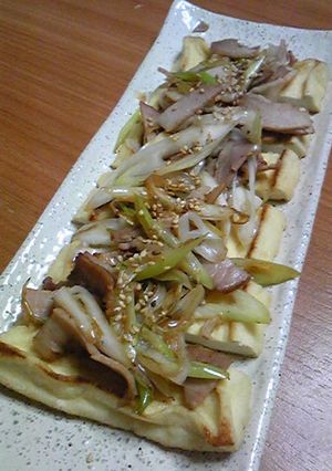 ☆ネギチャーシューのせ焼き油揚げ-レシピのメイン写真