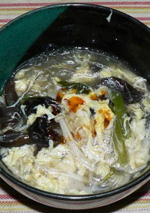 帆立とエノキダケの中華風かき玉スープ-レシピのメイン写真