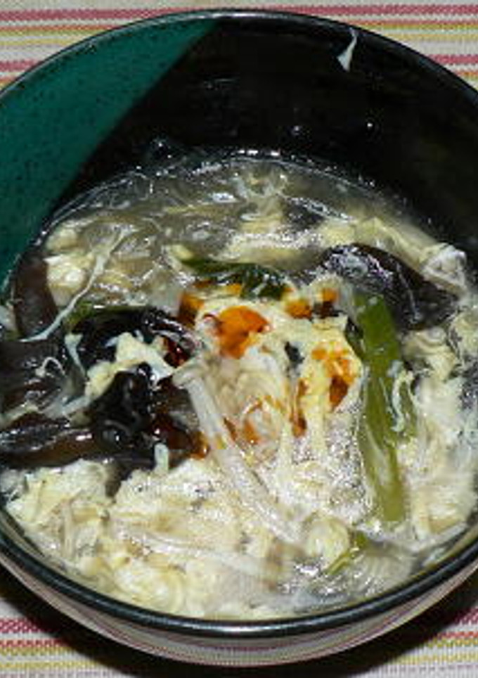帆立とエノキダケの中華風かき玉スープ-レシピのメイン写真