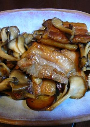 大葉にんにく醤油で塩豚ときのこ炒め-レシピのメイン写真