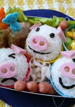 3びきのこぶたべんとう＊キャラ弁＊-レシピのメイン写真