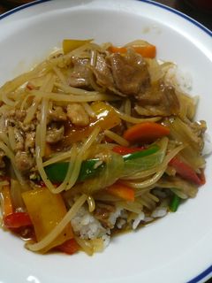 「野菜炒め作り」 de あんかけご飯-レシピのメイン写真