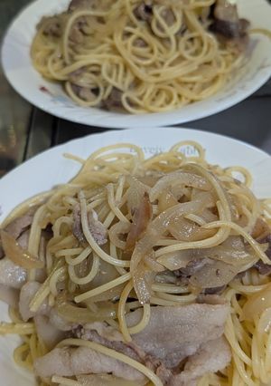 簡単★豚肉と牛肉のガラムマサラパスタ-レシピのメイン写真