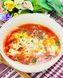 簡単✨とろけるチーズの卵トマトスープ🍅🍲