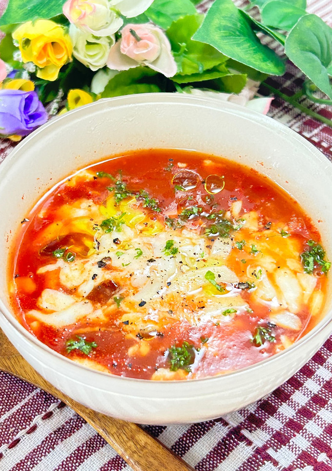 簡単✨とろけるチーズの卵トマトスープ🍅🍲-レシピのメイン写真
