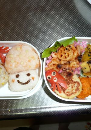 秋☆きのこ・くりちゃんおにぎりキャラ弁-レシピのメイン写真