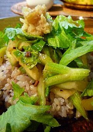 焦がしにんにくと生姜のセロリ丼-レシピのメイン写真