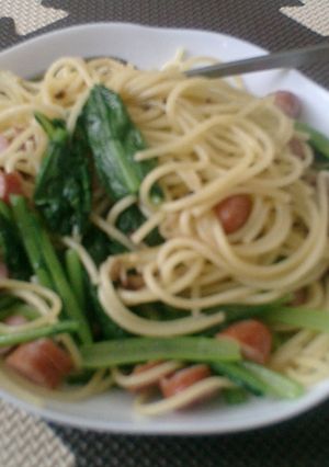 小松菜とソーセージのパスタ-レシピのメイン写真