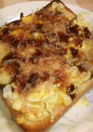 ｷｬﾍﾞﾂと卵でお好み焼風ﾄｰｽﾄ-レシピのメイン写真