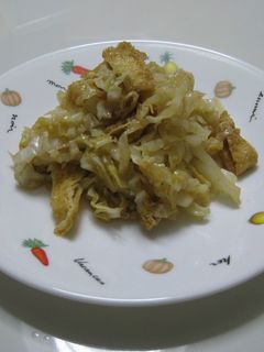 超簡単!キャベツと油揚げの炒め物-レシピのメイン写真