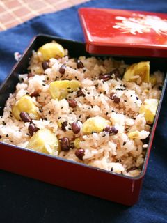 栗がごろごろ♬秋満喫のもっちりお赤飯-レシピのメイン写真