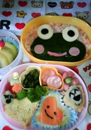 キャラ弁 手抜きｶｴﾙちゃん♪-レシピのメイン写真