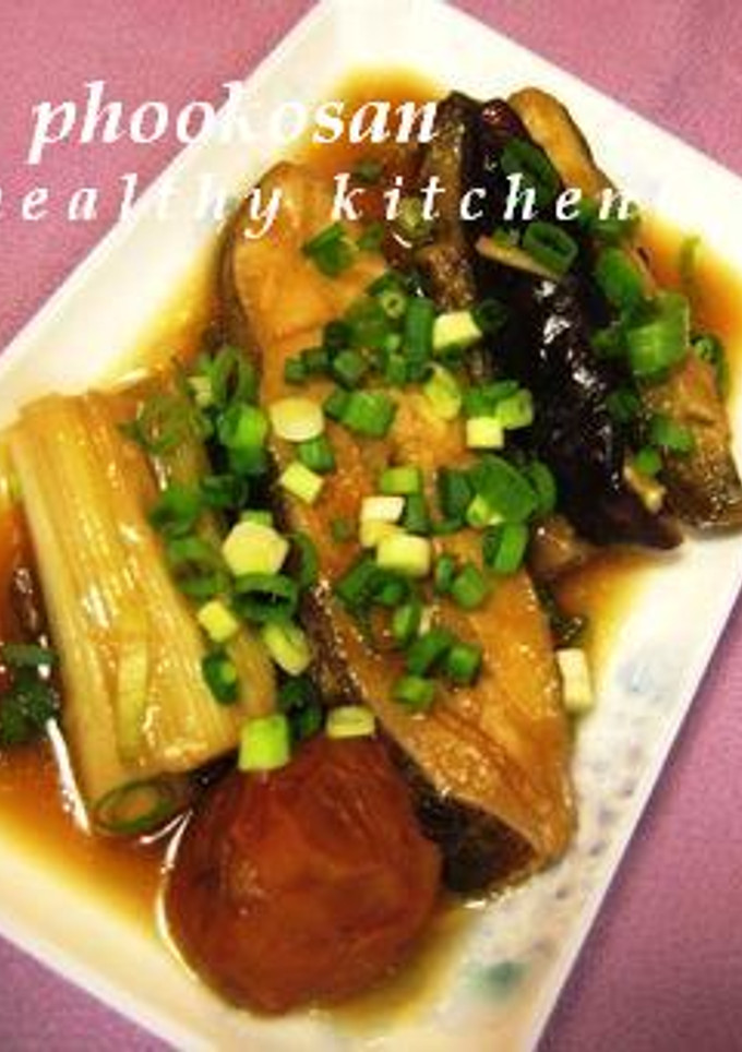 とろとろ茄子と梅♪カレイの煮付け-レシピのメイン写真