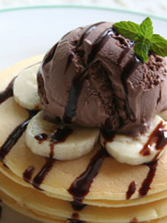 チョコバナナプレーンパンケーキ-レシピのメイン写真