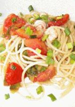 ねぎ･エビ･トマトのやさしいパスタ-レシピのメイン写真