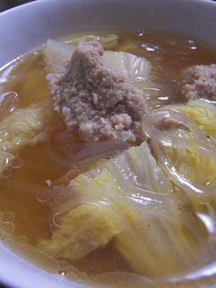 白菜と肉だんごの春雨スープ-レシピのメイン写真