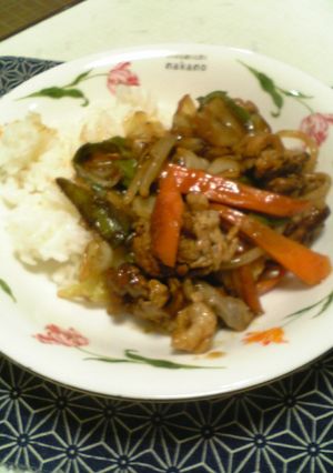 野菜炒めで中華飯-レシピのメイン写真