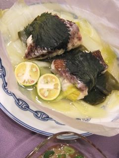 お手軽に料亭の味!大葉と昆布★鯛の酒蒸し-レシピのメイン写真