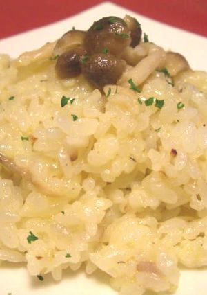 レンジで簡単！しめじチーズリゾット-レシピのメイン写真