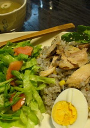 炊飯器で作る十穀米チキンライス!-レシピのメイン写真