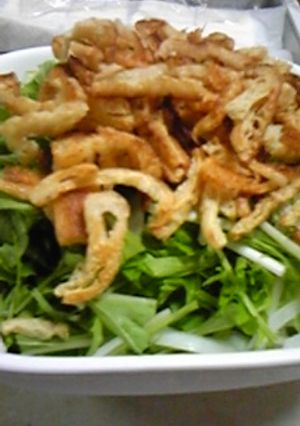 ｶﾘｶﾘ油揚げと水菜のｻﾗﾀﾞ-レシピのメイン写真