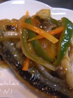 買ってきた秋刀魚の竜田揚げ甘酢あんかけ♪-レシピのメイン写真