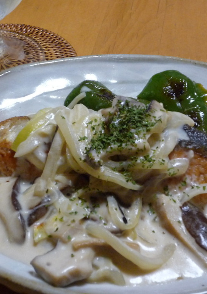 鮭のムニエル　玉ねぎとしいたけソース添え-レシピのメイン写真