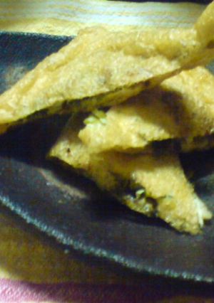 出汁がら鰹節とセロリの佃煮入り、揚げ焼き-レシピのメイン写真