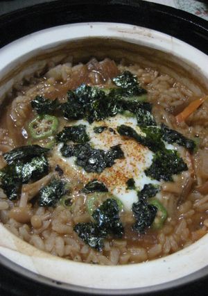 味噌汁(赤だし)で雑炊風-レシピのメイン写真