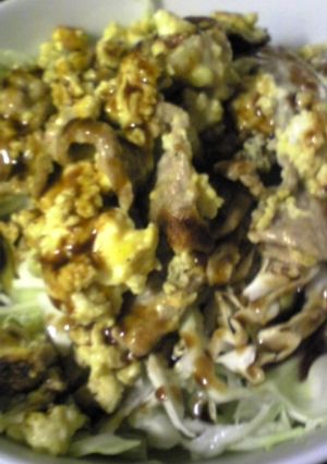 オリーブオイルでヘルシーに豚玉キャベツ丼-レシピのメイン写真