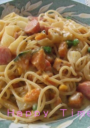 秋の恵み✿チーズクリームスパゲッティ✿-レシピのメイン写真