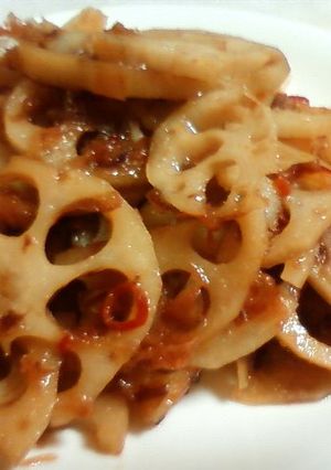 れんこんの甘辛煮-レシピのメイン写真
