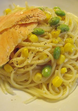 簡単！秋鮭のクリームパスタ-レシピのメイン写真