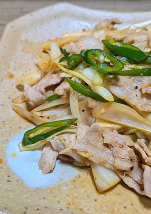 らっきょうと豚肉のピリ辛炒め-レシピのメイン写真